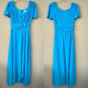 Anny Lee Turquoise Fit and Flare Column Shape Dress M